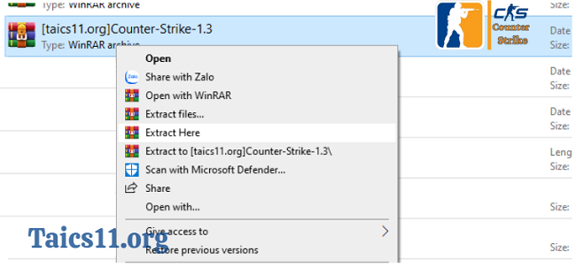 Giải nén file vừa tải về máy.