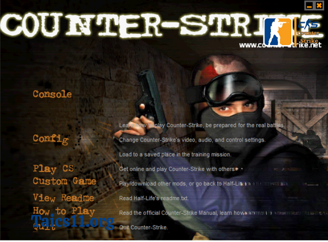 Giao diện bên trong tựa game Counter Strike 1.1