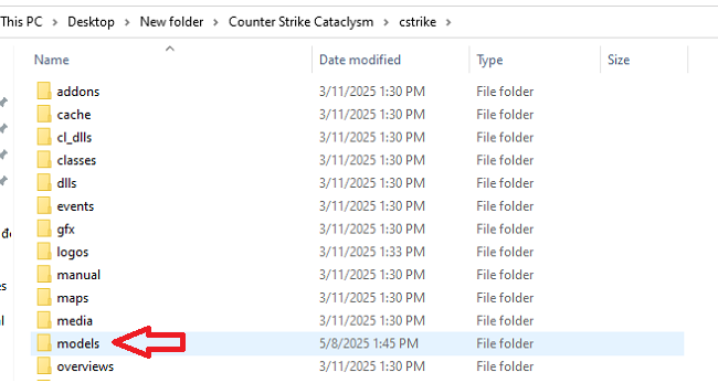 Truy cập vào thư mục "models"