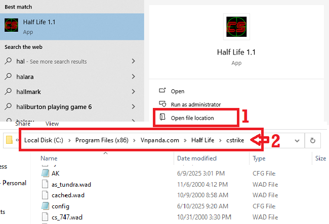 Dán file vào thư mục "cstrike"